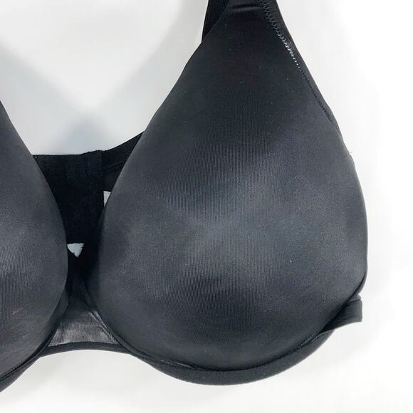 Cacique 44G Bra Black Satin Full Coverage Stretch Plus Size Lane Bryant 101 - Picture 5 of 10